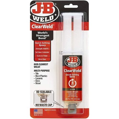 J-B Weld 50112 ClearWeld 5 Minute Set Epoxy Syringe